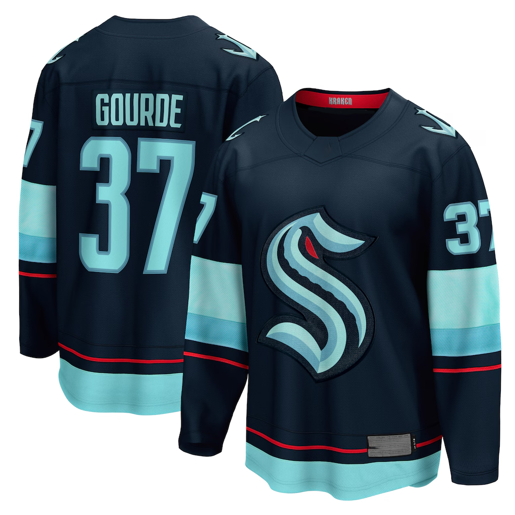 Yuxns S.Kraken #37 Yanni Gourde Deep Sea Blue Home Breakaway Player Jerseys