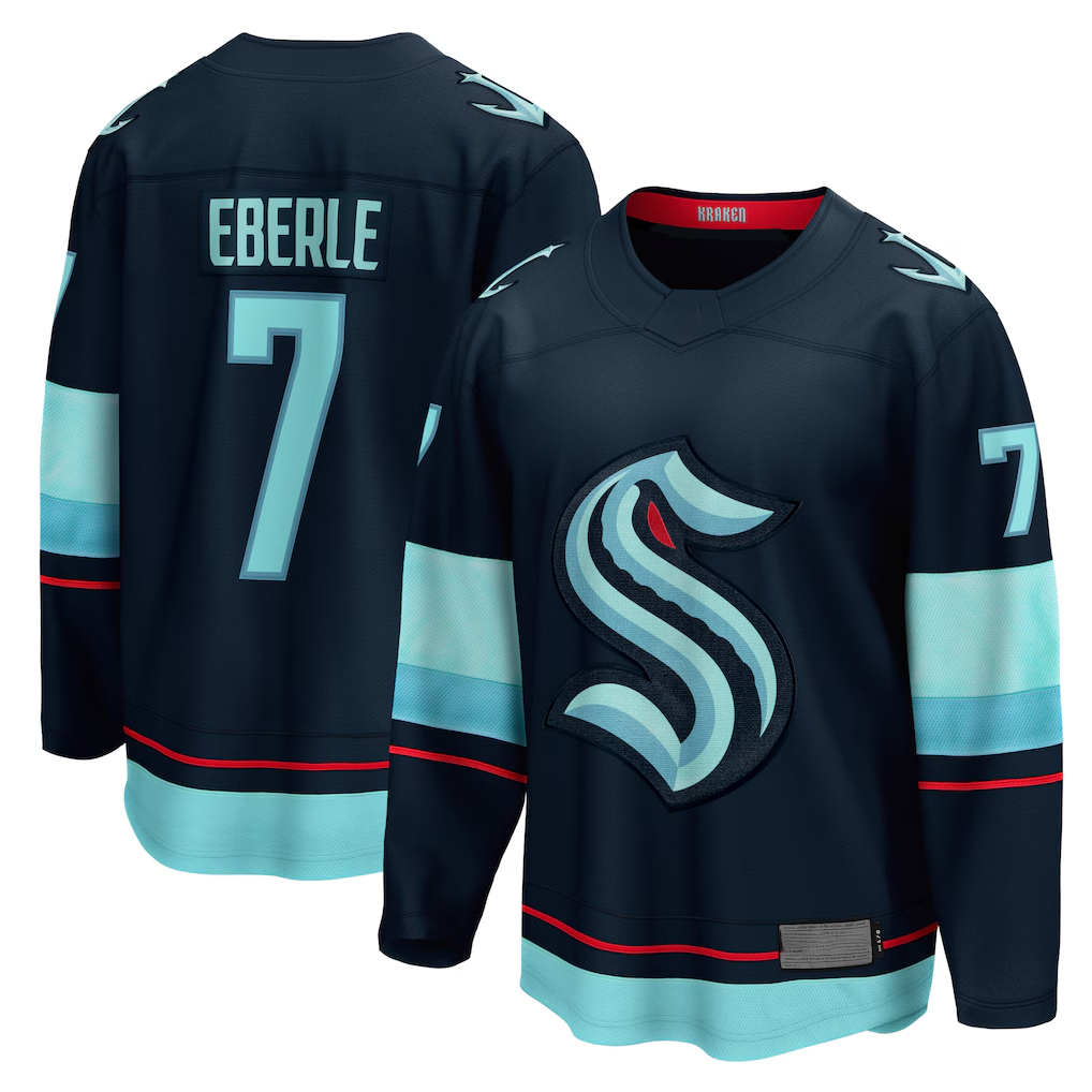 Yuxns S.Kraken #7 Jordan Eberle Navy Home Breakaway Player Jerseys