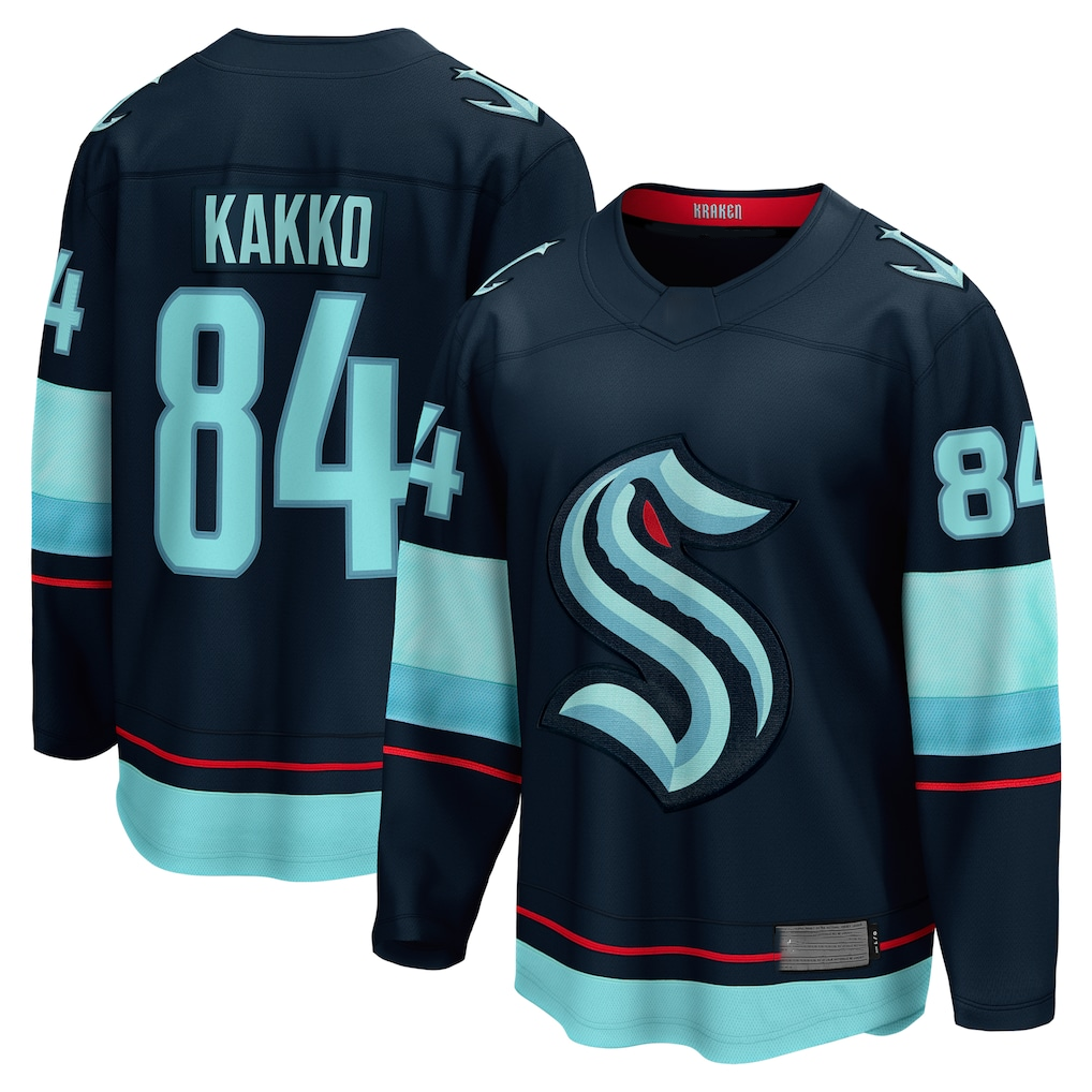 Yuxns S.Kraken #84 Kaapo Kakko Deep Sea Blue Home Breakaway Player Jerseys