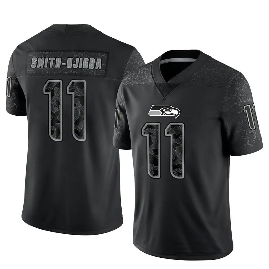 Yuxns S.Seahawks #11 Jaxon Smith-Njigba Player Black Limited Reflective Stitched Jerseys