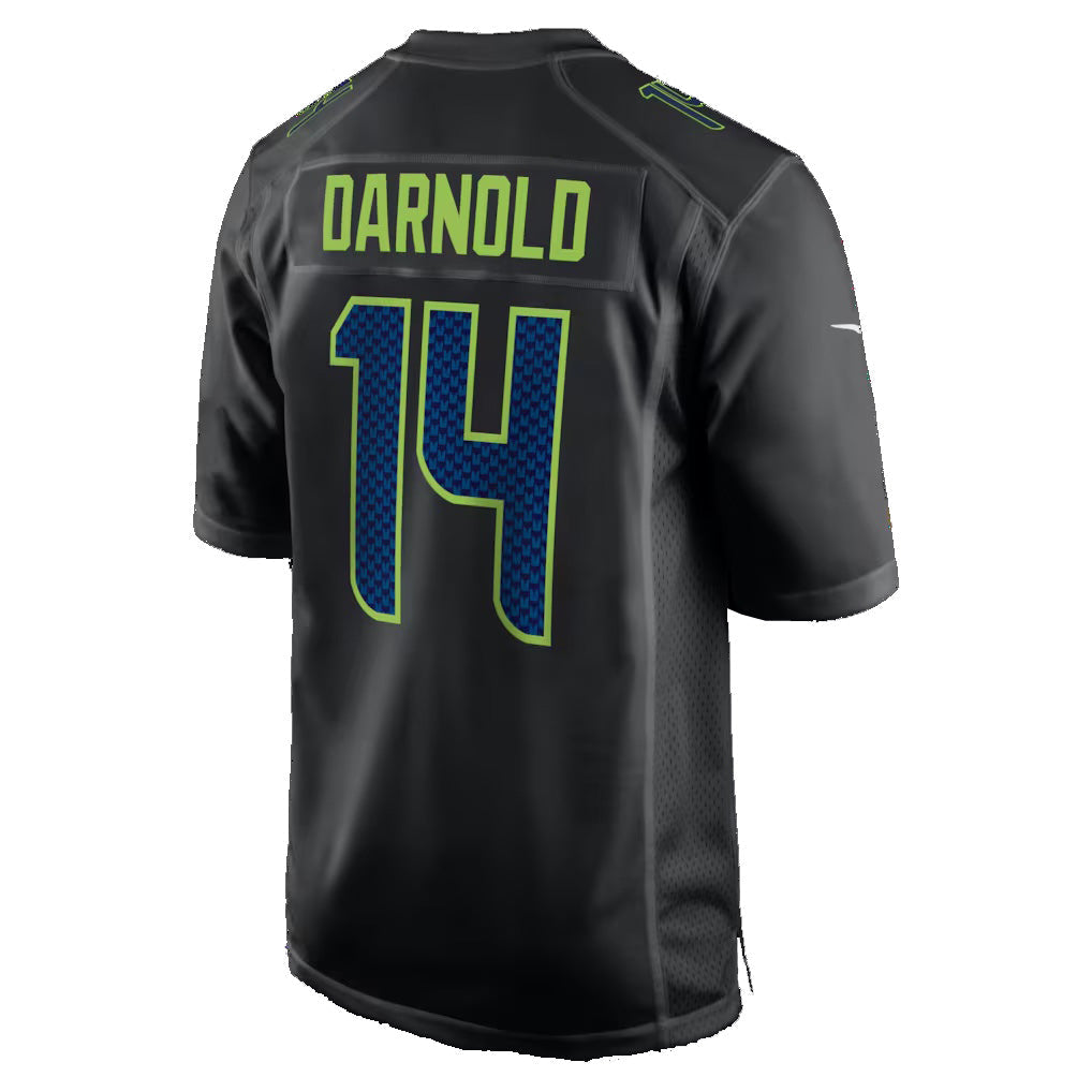 Yuxns S.Seahawks #14 Sam Darnold Black Fashion Game Stitched Jerseys