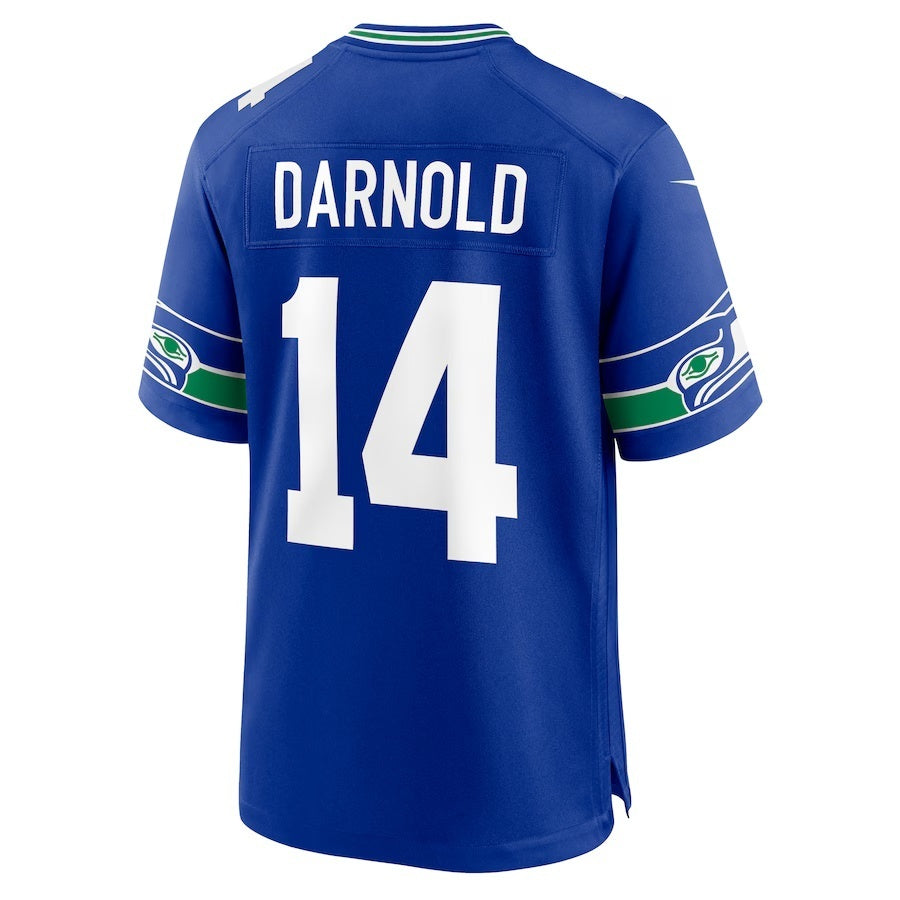 Yuxns S.Seahawks #14 Sam Darnold Royal Alternate 2 50th Season Game Stitched Jerseys