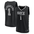 Yuxns SA.Spurs #1 Victor Wembanyama Black Fast Break Player Stitched Jerseys- Statement Edition