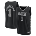 Yuxns SA.Spurs #1 Victor Wembanyama Black Fast Break Replica Player Jerseys - Statement Edition