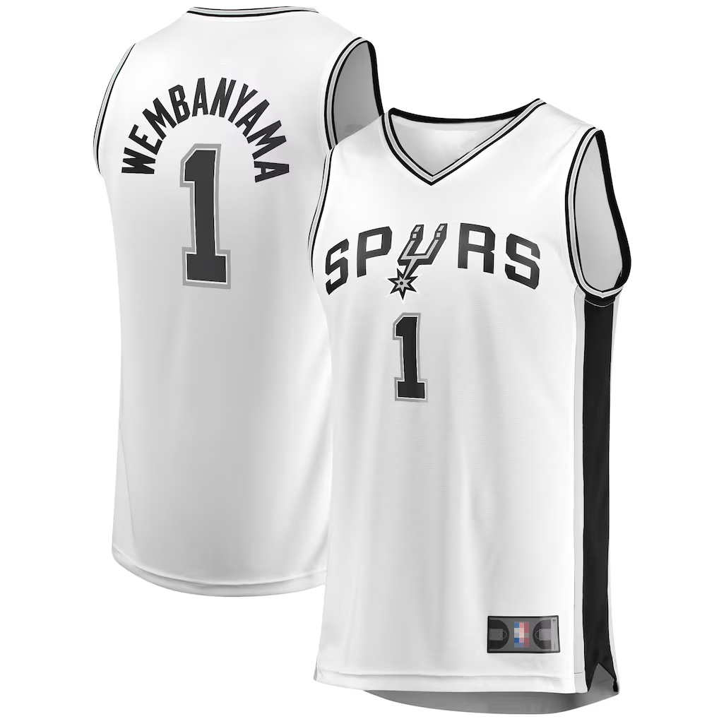 Yuxns SA.Spurs #1 Victor Wembanyama White Fast Break Player Stitched Jerseys- Association Edition