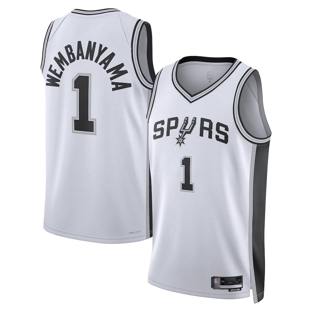 Yuxns SA.Spurs #1 Victor Wembanyama White Swingman Stitched Jerseys- Association Edition