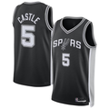 Yuxns SA.Spurs #5 Stephon Castle Black Swingman Stitched Jerseys- Icon Edition