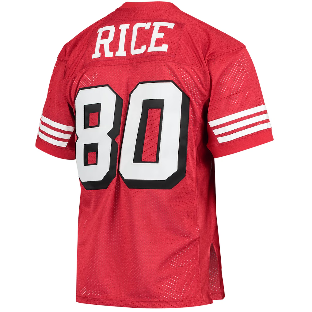 Yuxns SF.49ers 1994 #80 Jerry Rice Mitchell & Ness Scarlet Authentic Throwback Retired Player Stitched Jerseys