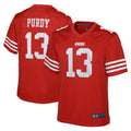 Yuxns SF.49ers #13 Brock Purdy Player Scarlet Home Game Stitched Jerseys