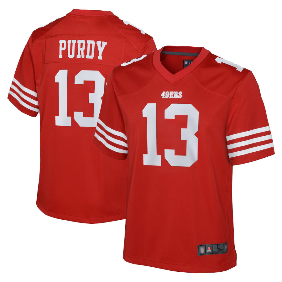 Yuxns SF.49ers #13 Brock Purdy Player Scarlet Home Game Stitched Jerseys