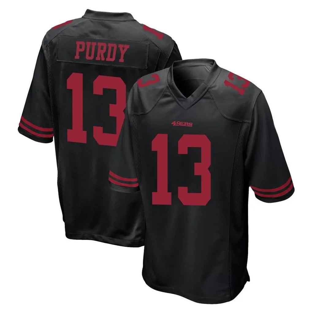 Yuxns SF.49ers #13 Brock Purdy Player Black Alternate Home Game Stitched Jerseys