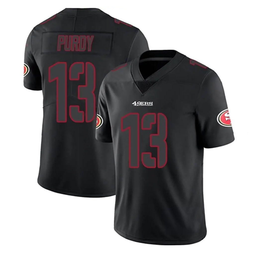 Yuxns SF.49ers #13 Brock Purdy Player Black Impact Limited Home Game Stitched Jerseys