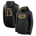 Yuxns SF.49ers #13 Brock Purdy Player Black Salute to Service Sideline Performance Pullover Hoodies Home Game Stitched Jerseys