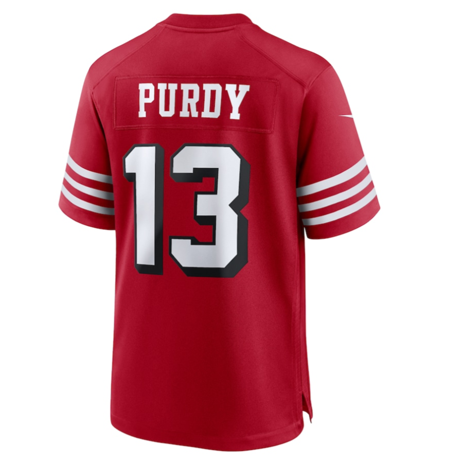 Yuxns SF.49ers #13 Brock Purdy Player Scarlet Alternate Game Stitched Jerseys