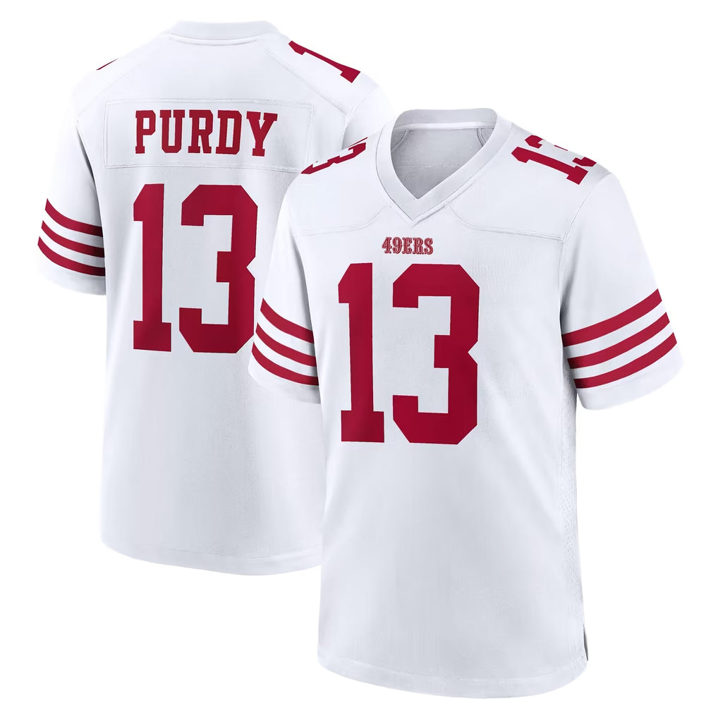 Yuxns SF.49ers #13 Brock Purdy Player White Game Home Stitched Jerseys