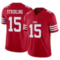 Yuxns SF.49ers #15 De'Zhaun Stribling Player Red Limited Vapor F.U.S.E. Home Game Stitched Jerseys