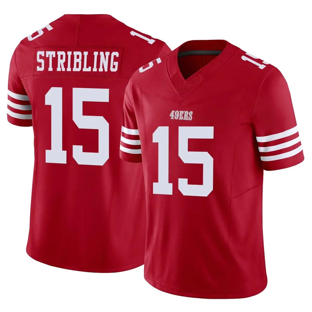 Yuxns SF.49ers #15 De'Zhaun Stribling Player Red Limited Vapor F.U.S.E. Home Game Stitched Jerseys