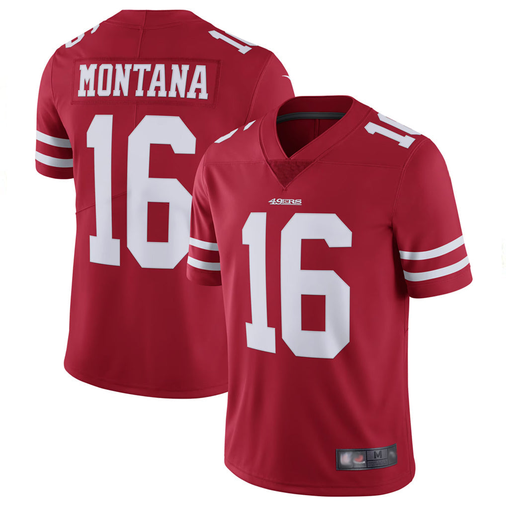 Yuxns SF.49ers #16 Joe Montana Player Vapor Untouchable Limited Throwback Stitched Jerseys