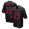Yuxns SF.49ers #19 Deebo Samuel Sr. Player Black Alternate Home Game Stitched Jerseys