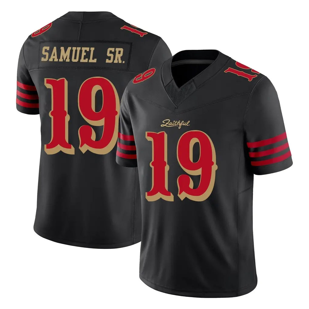 Yuxns SF.49ers #19 Deebo Samuel Sr. Player Black Limited Rivalries Collection Home Game Stitched Jerseys