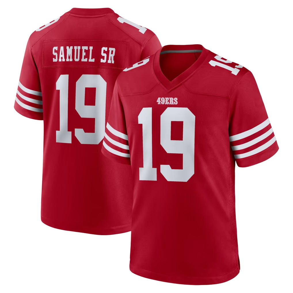 Yuxns SF.49ers #19 Deebo Samuel Sr. Player Red Game Home Stitched Jerseys
