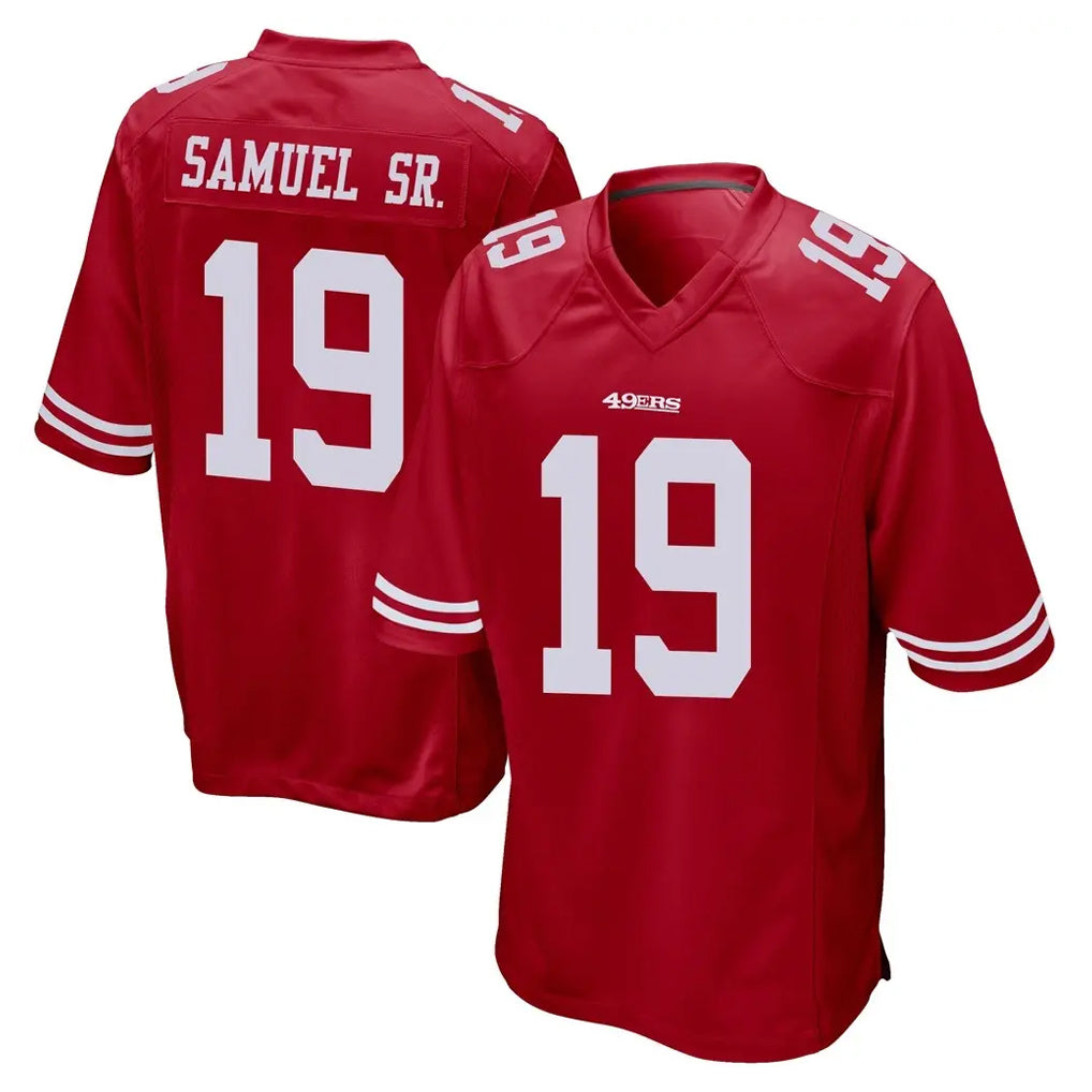 Yuxns SF.49ers #19 Deebo Samuel Sr. Player Red Home Game Stitched Jerseys
