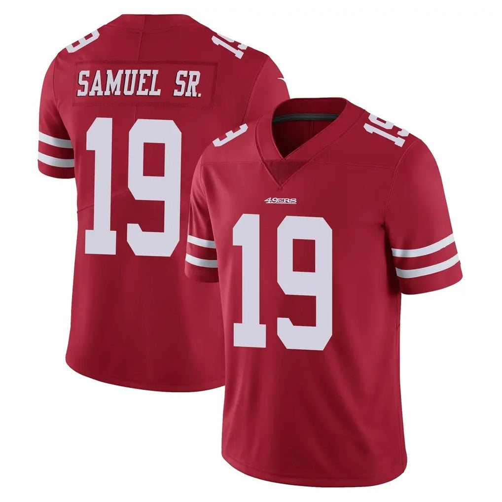 Yuxns SF.49ers #19 Deebo Samuel Sr. Player Red Limited Vapor Untouchable Home Game Stitched Jerseys