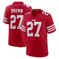 Yuxns SF.49ers #27 Ji'Ayir Brown Player Red Game Home Stitched Jerseys