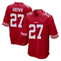 Yuxns SF.49ers #27 Ji'Ayir Brown Player Red Home Game Stitched Jerseys