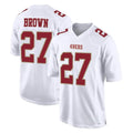Yuxns SF.49ers #27 Ji'Ayir Brown Player White Fashion Home Game Stitched Jerseys