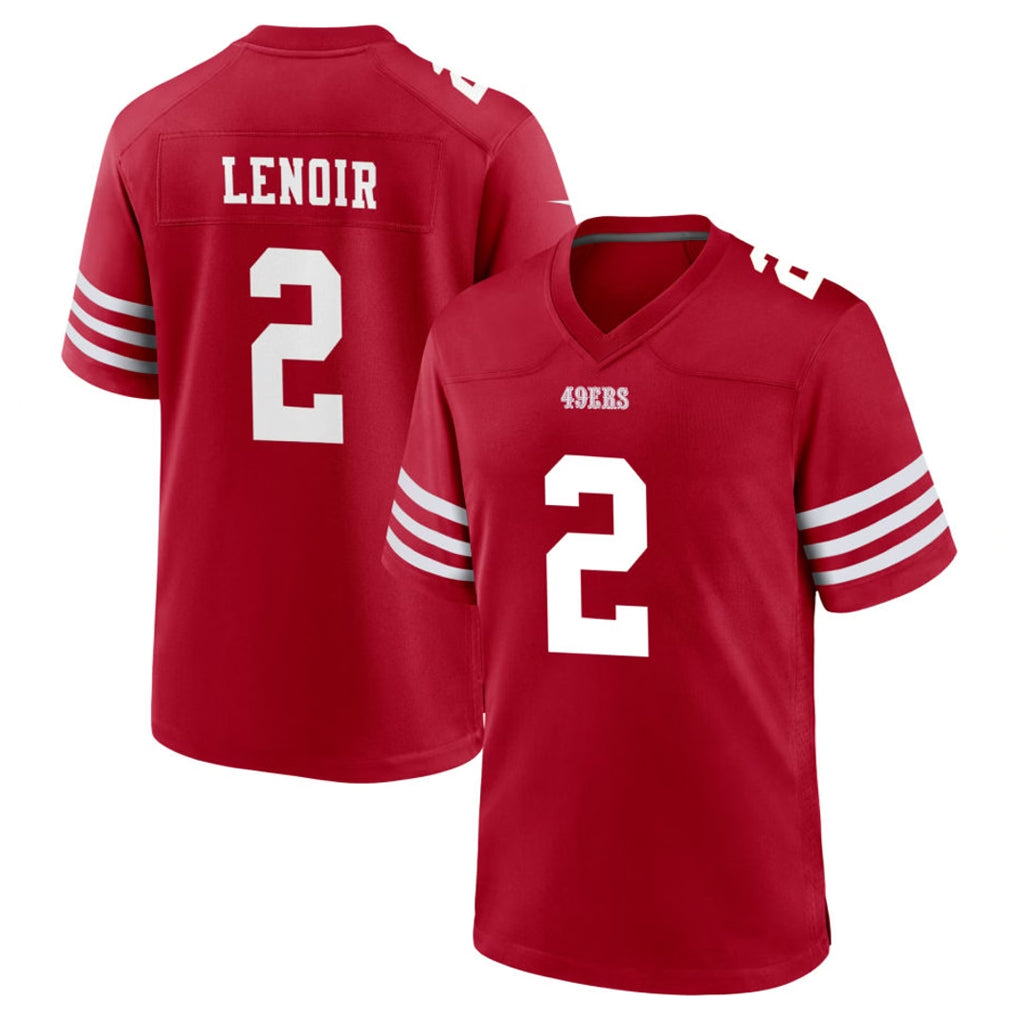 Yuxns SF.49ers #2 Deommodore Lenoir Player Red Game Home Stitched Jerseys