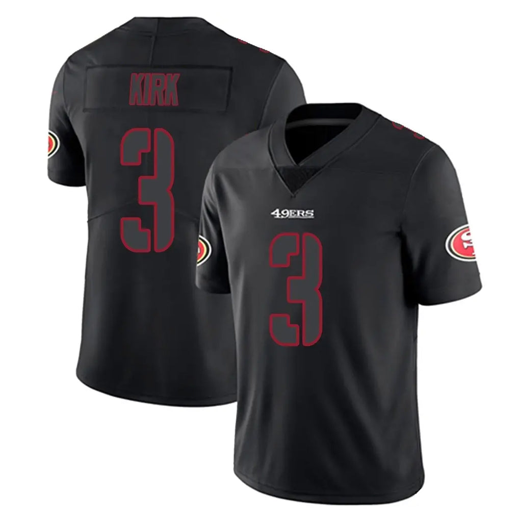 Yuxns SF.49ers #3 Christian Kirk Player Black Impact Limited Home Game Stitched Jerseys