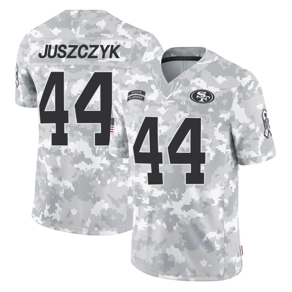 Yuxns SF.49ers #44 Kyle Juszczyk Player Arctic Camo Limited Salute To Service Home Game Stitched Jerseys