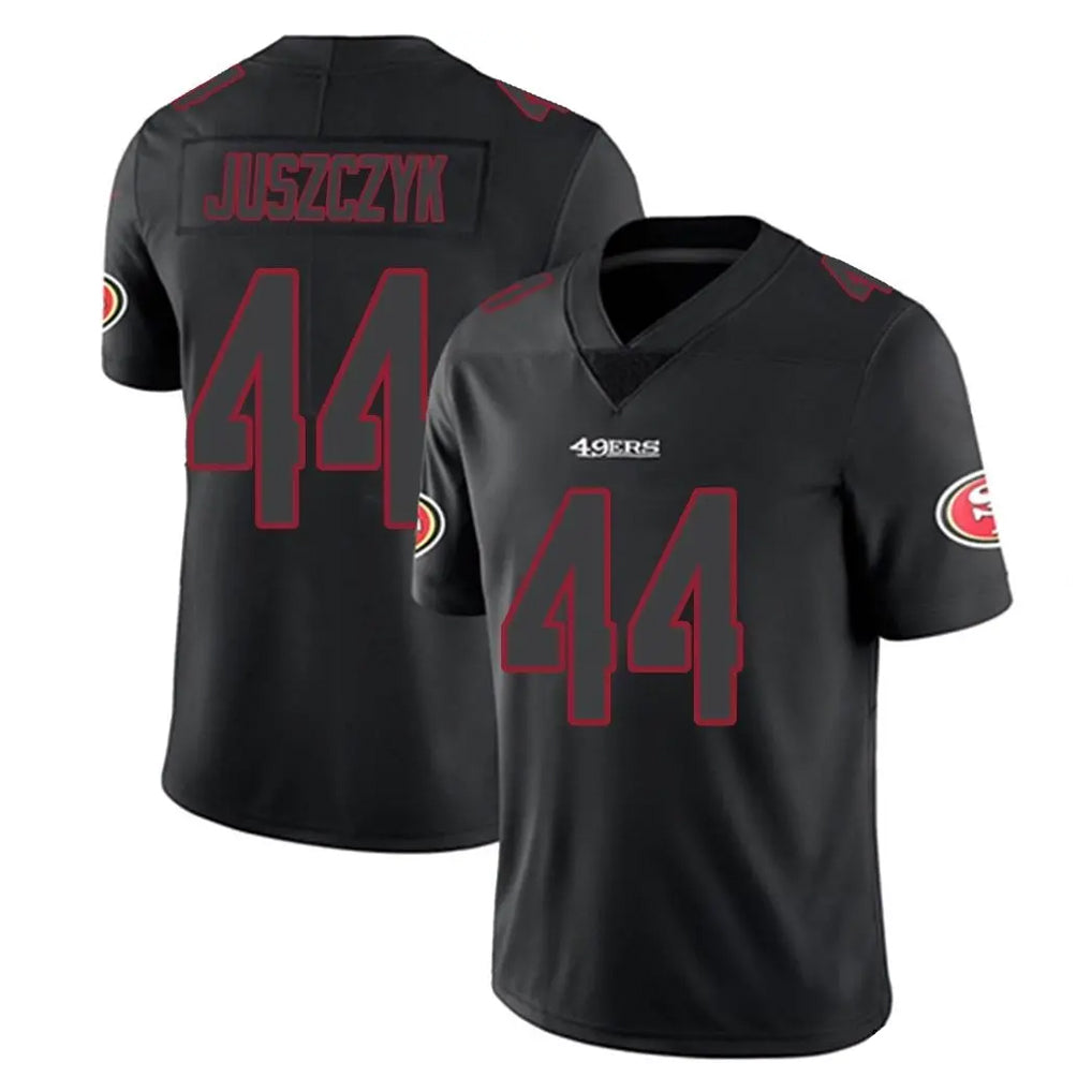 Yuxns SF.49ers #44 Kyle Juszczyk Player Black Impact Limited Home Game Stitched Jerseys