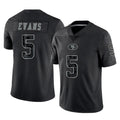 Yuxns SF.49ers #5 Mike Evans Player Black Limited Reflective Home Game Stitched Jerseys
