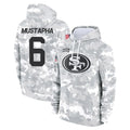 Yuxns SF.49ers #6 Malik Mustapha Player Arctic Camo Limited Salute to Service Pullover Hoodies Game Stitched Jerseys