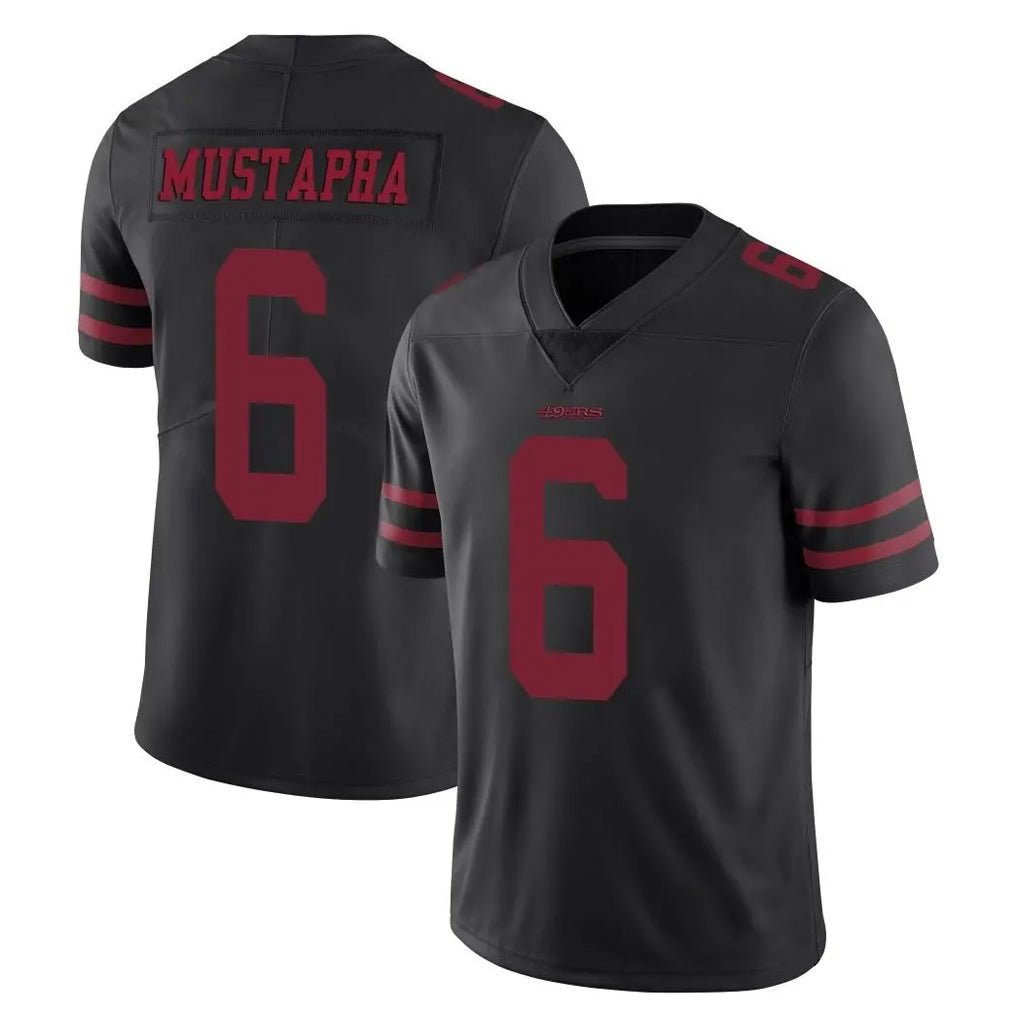 Yuxns SF.49ers #6 Malik Mustapha Player Black Alternate Limited Vapor Untouchable Home Game Stitched Jerseys