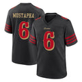 Yuxns SF.49ers #6 Malik Mustapha Player Black Rivalries Collection Home Game Stitched Jerseys