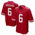 Yuxns SF.49ers #6 Malik Mustapha Player Red Home Game Stitched Jerseys