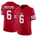 Yuxns SF.49ers #6 Malik Mustapha Player Red Limited Vapor F.U.S.E. Home Game Stitched Jerseys