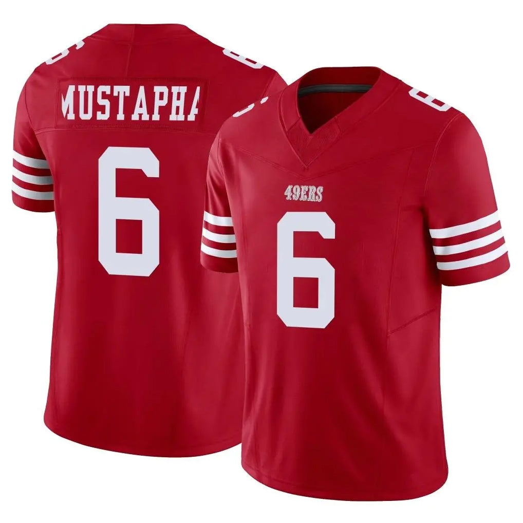 Yuxns SF.49ers #6 Malik Mustapha Player Red Limited Vapor F.U.S.E. Home Game Stitched Jerseys