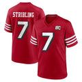 Yuxns SF.49ers #7 De'Zhaun Stribling Player Red 80th Game Home Stitched Jerseys
