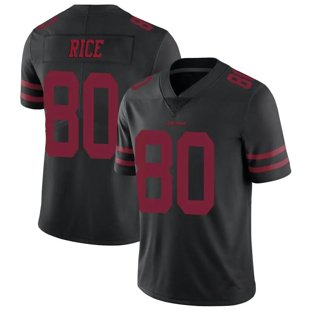 Yuxns SF.49ers #80 Jerry Rice Player Black Vapor Untouchable Limited Throwback Stitched Jerseys