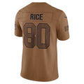 Yuxns SF.49ers #80 Jerry Rice Player Brown Salute To Service Limited Stitched Jerseys