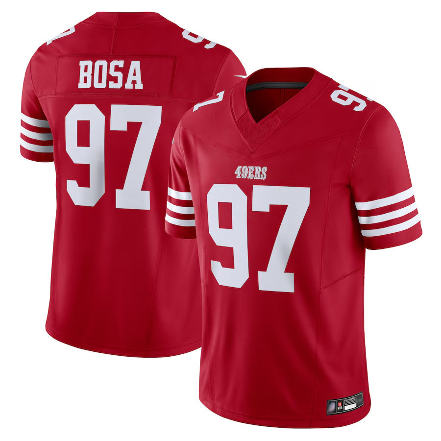 Yuxns SF.49ers #97 Nick Bosa Player Scarlet Vapor F.U.S.E. Limited Stitched Jerseys