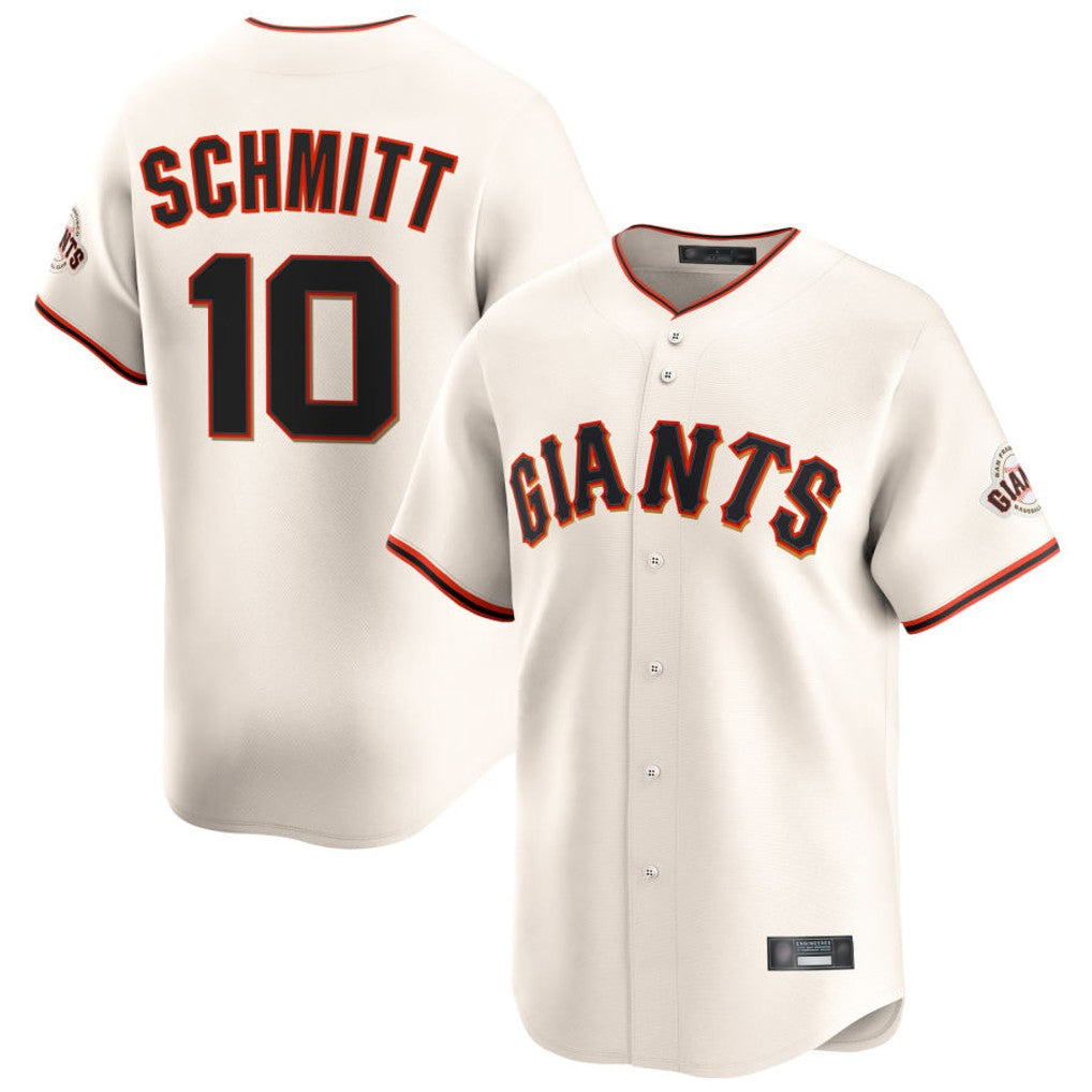 Yuxns SF.Giants #10 Casey Schmitt Player Cream Home Limited Stitched Jerseys