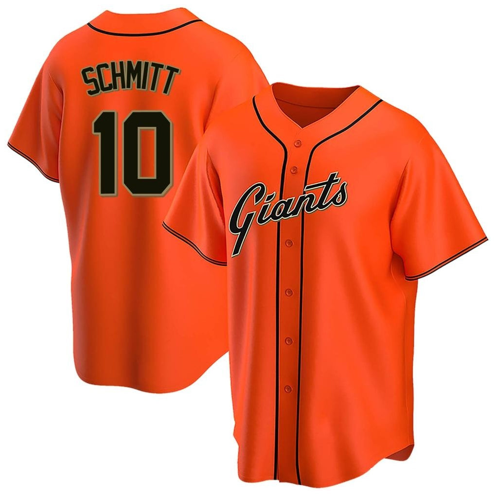 Yuxns SF.Giants #10 Casey Schmitt Player Orange Home Game Stitched Jerseys