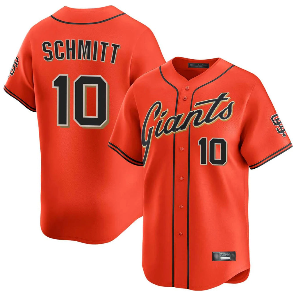 Yuxns SF.Giants #10 Casey Schmitt Player Orange Home Limited Stitched Jerseys