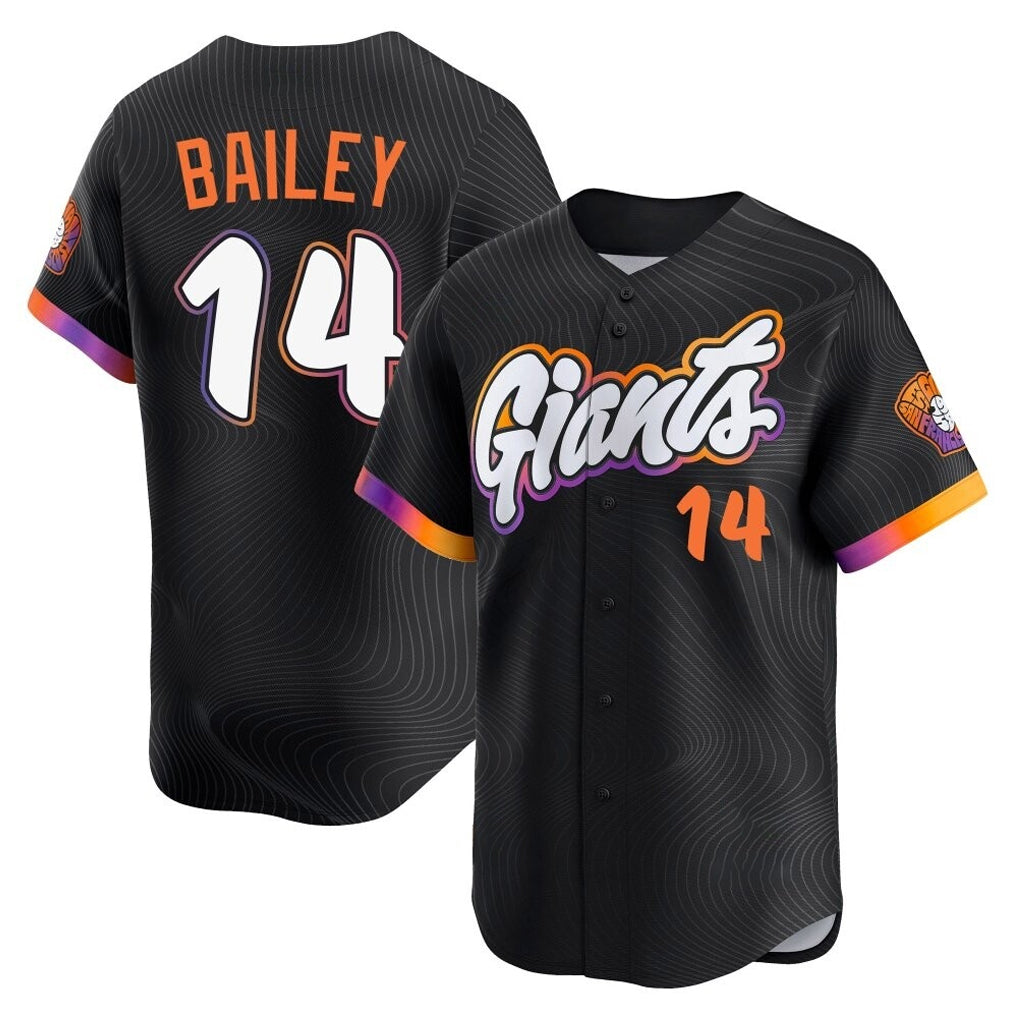 Yuxns SF.Giants #14 Patrick Bailey Player Black 2025 City Connect Home Limited Stitched Jerseys