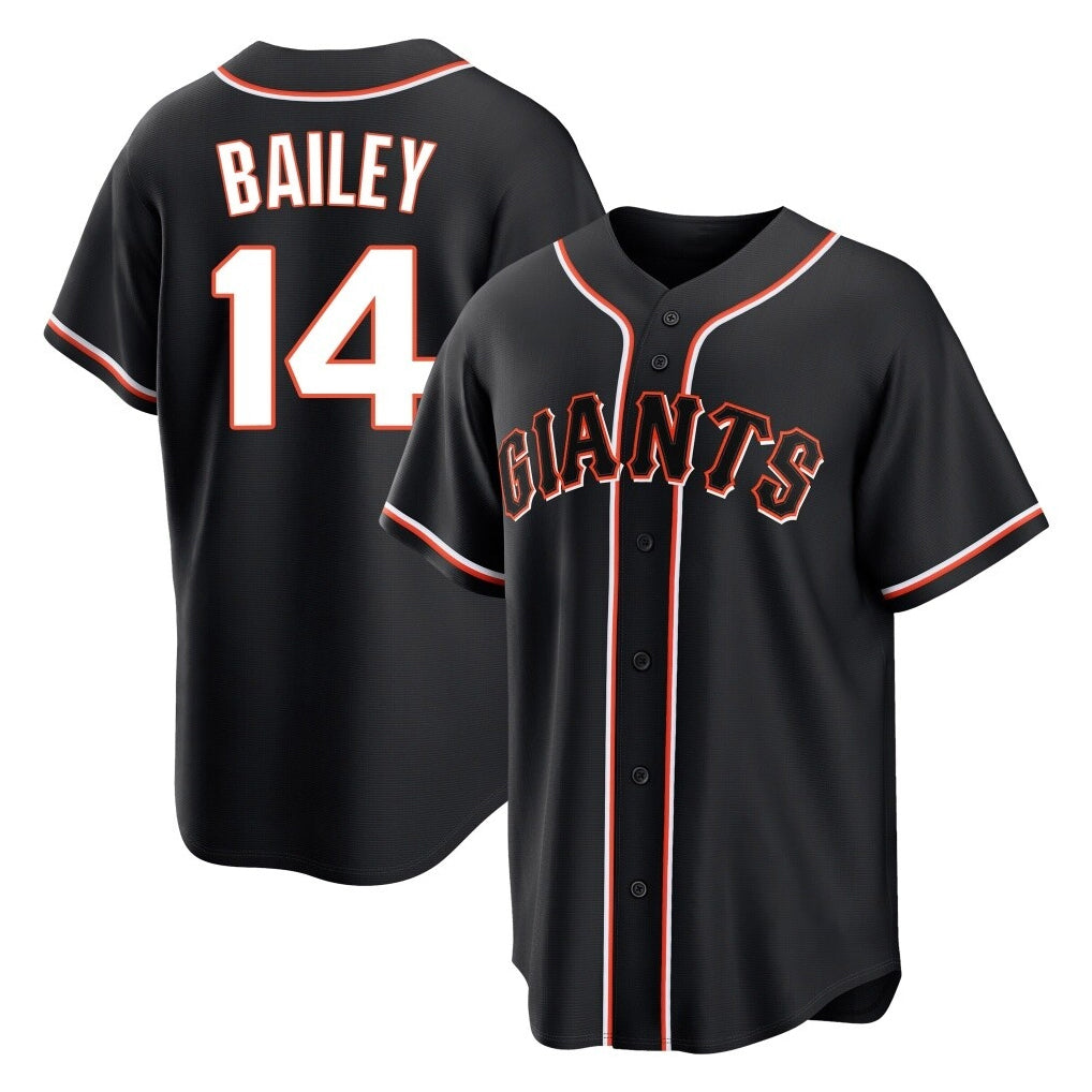 Yuxns SF.Giants #14 Patrick Bailey Player Black Fashion Out Home Limited Stitched Jerseys